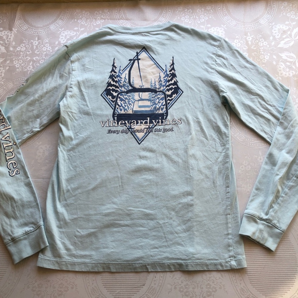 Vineyard Vines Long Sleeves Shirt Men’s Size XS Light Blue Pocket Hiking Active
